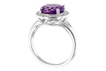 Allison Kaufman Amethyst & Diamond Ring in 14K White Gold, 3.77 ctw, alternate view