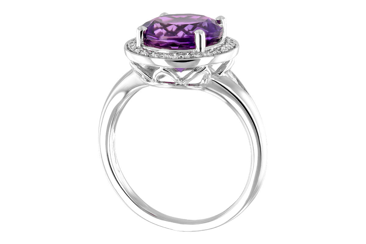 Allison Kaufman Amethyst & Diamond Ring in 14K White Gold, 3.77 ctw, alternate view