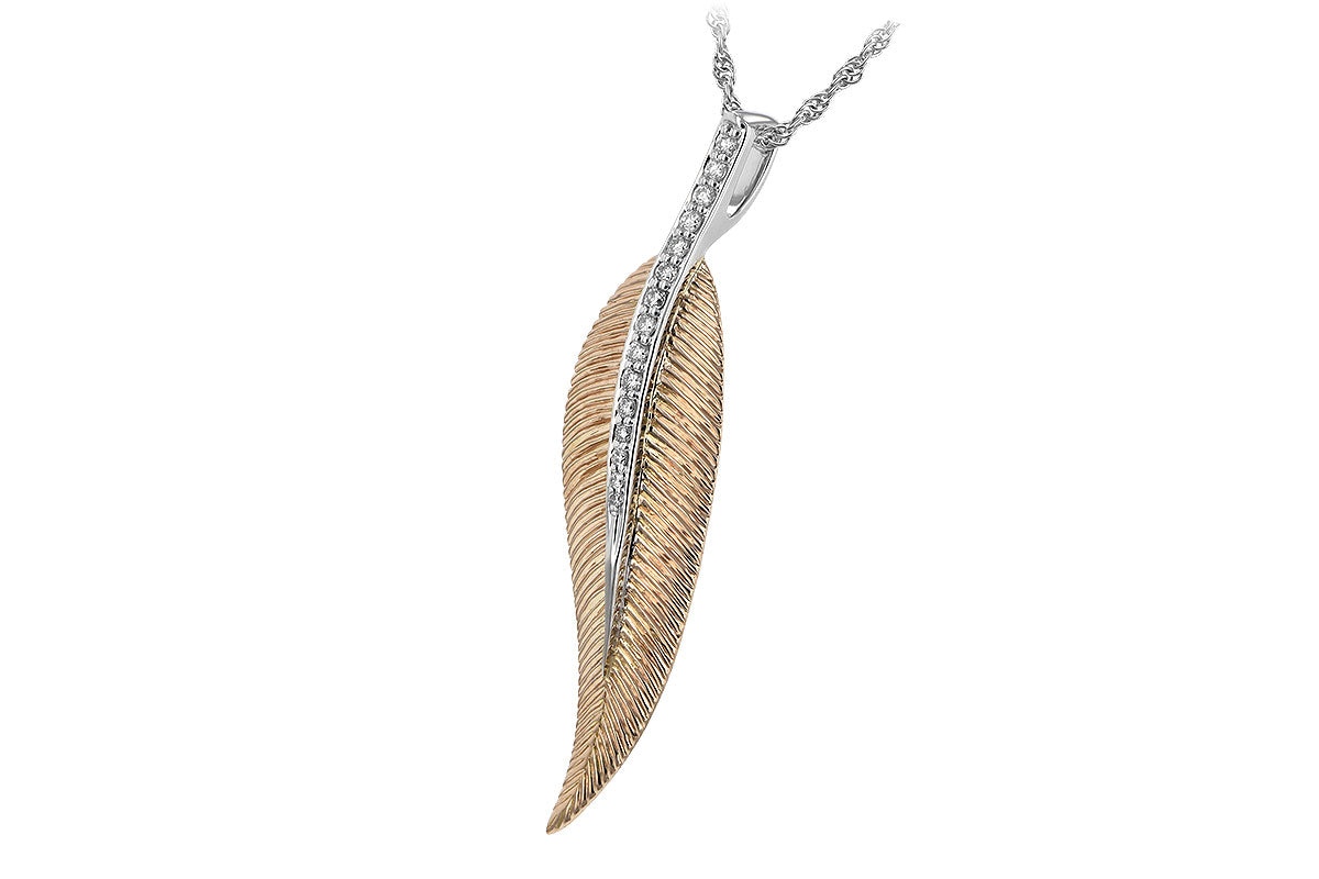 Allison Kaufman Diamond Necklace in 14K Yellow & White Gold, 0.15 ctw (N7940), alternate view