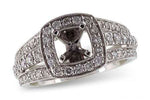 Allison Kaufman Diamond Engagement Ring Semi-Mount in 14K White Gold, 0.87 ctw