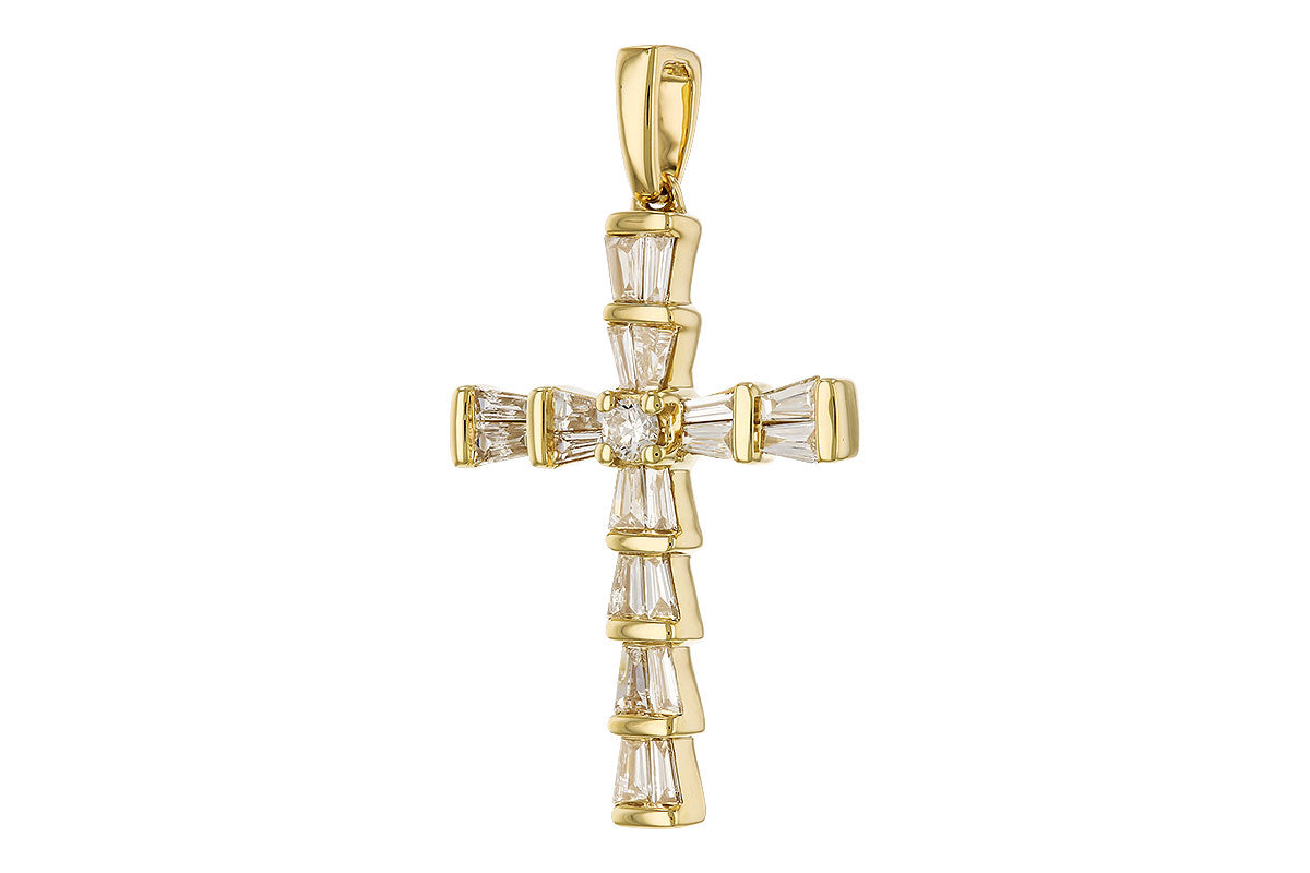 Allison Kaufman Baguette Diamond Pendant in 14K Yellow Gold, 0.26 ctw, alternate view
