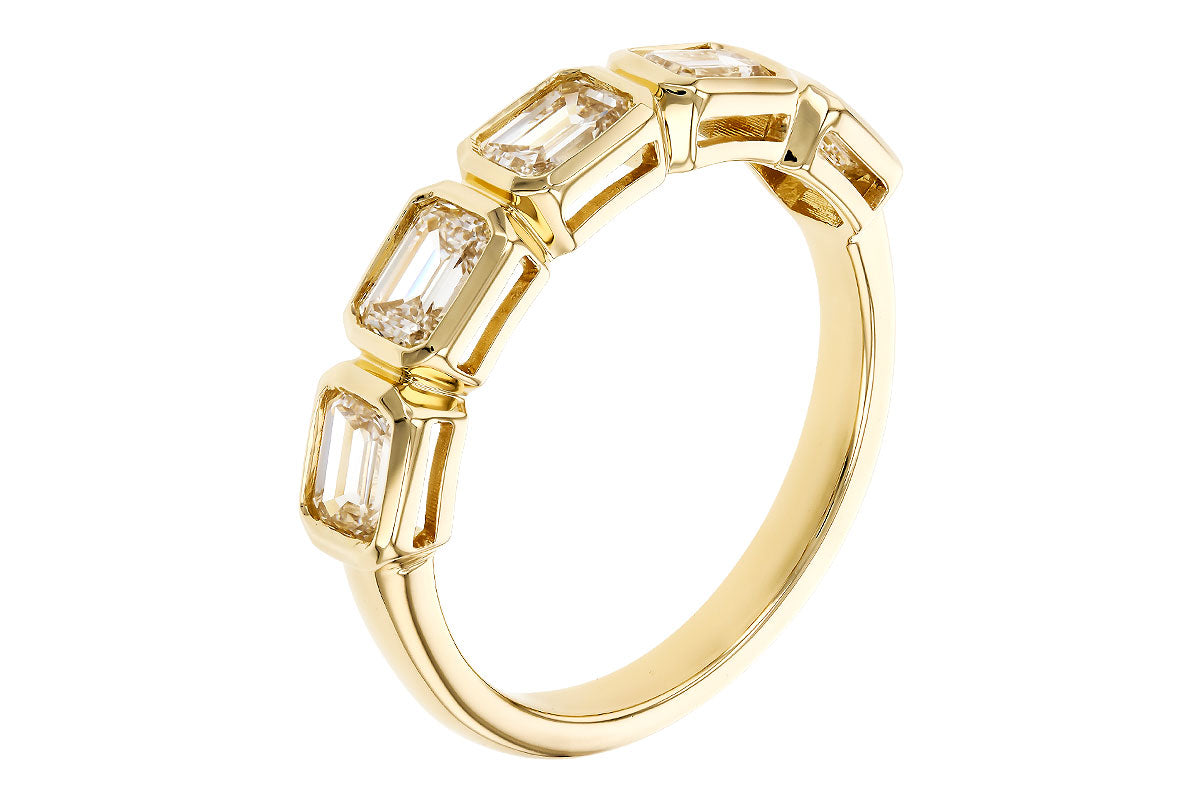 Allison Kaufman Fancy-Cut Diamond Wedding Band in 14K Yellow Gold, 1.20 ctw, alternate view