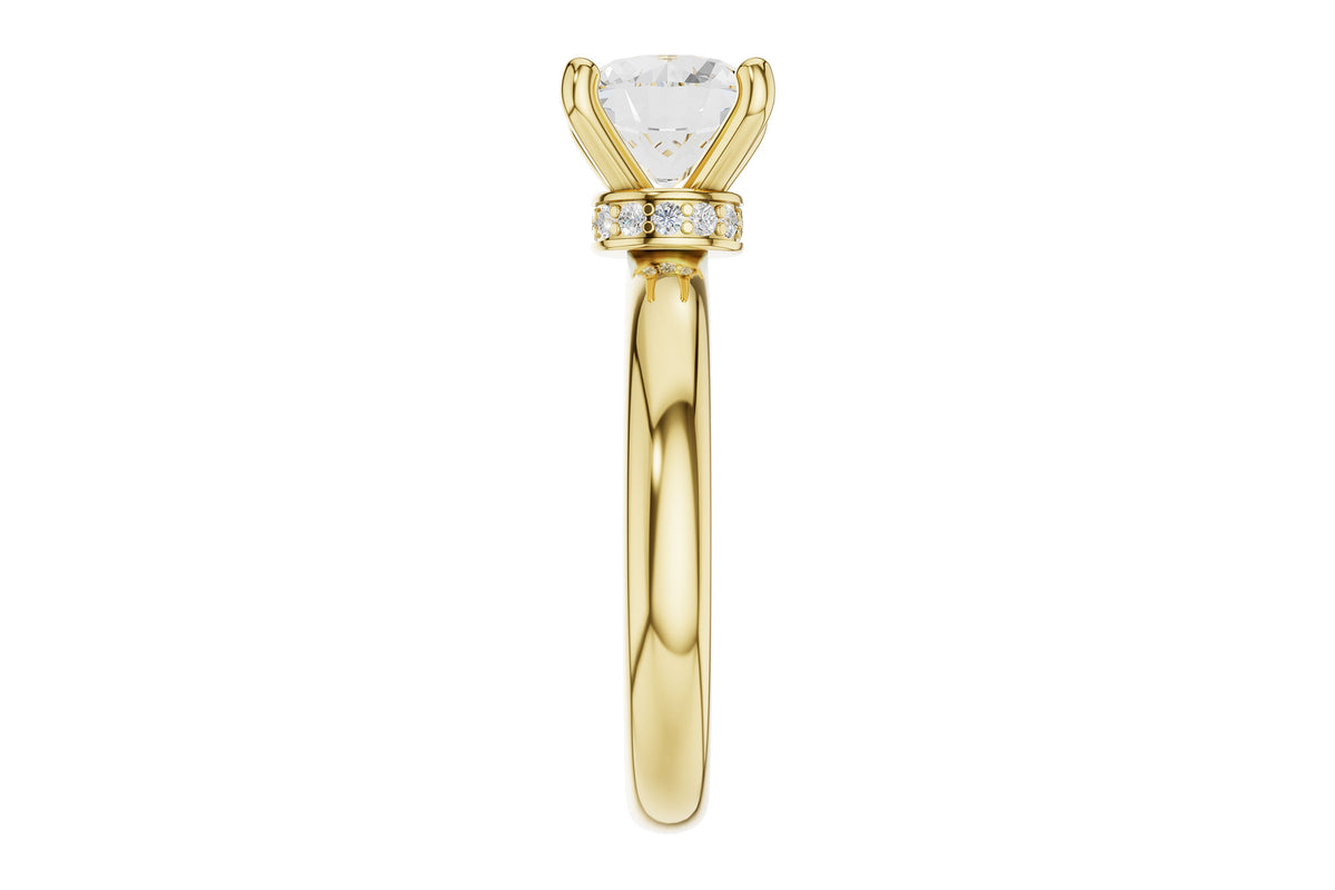 Allison Kaufman Diamond Engagement Ring Semi-Mount in 14K Yellow Gold, 0.09 ctw (L7946), alternate view