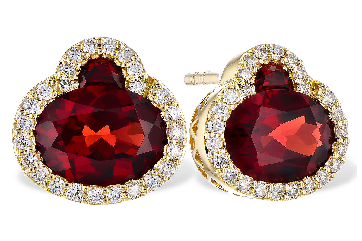 Allison Kaufman Garnet & Diamond Earrings in 14K Yellow Gold, 3.06 ctw