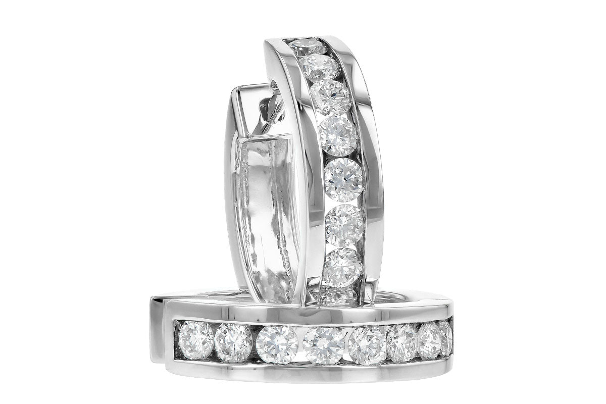 Allison Kaufman Diamond Earrings in 14K White Gold, 1.00 ctw (ER800-1), alternate view