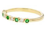 Allison Kaufman Emerald & Diamond Wedding Band in 14K Yellow Gold, 0.20 ctw (W2762), alternate view
