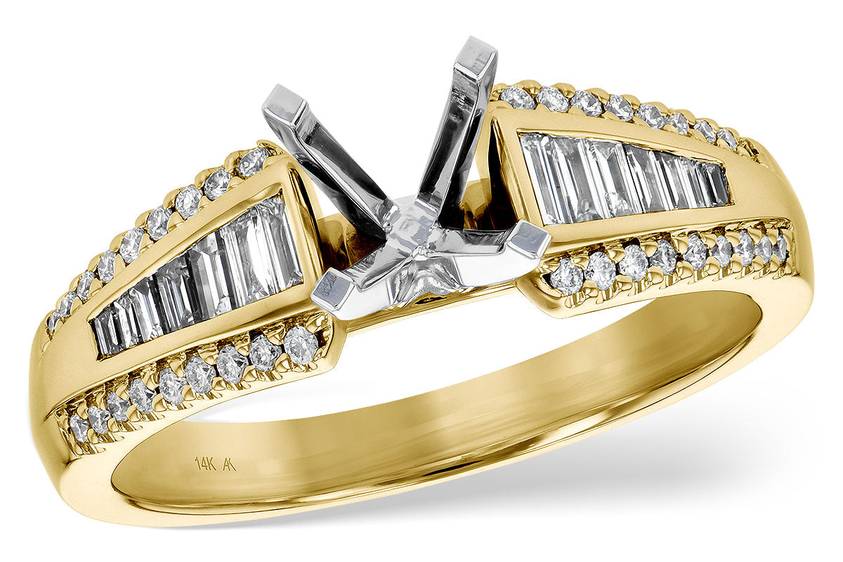 Allison Kaufman Diamond Engagement Ring Semi-Mount in 14K Yellow Gold, 0.37 ctw (L7730)