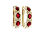 Allison Kaufman Ruby & Diamond Earrings in 14K Yellow Gold, 1.25 ctw