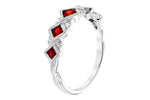 Allison Kaufman Ruby & Diamond Wedding Band in 14K White Gold, 0.58 ctw, alternate view