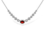 Allison Kaufman Garnet & Diamond Necklace in 14K White Gold, 1.00 ctw