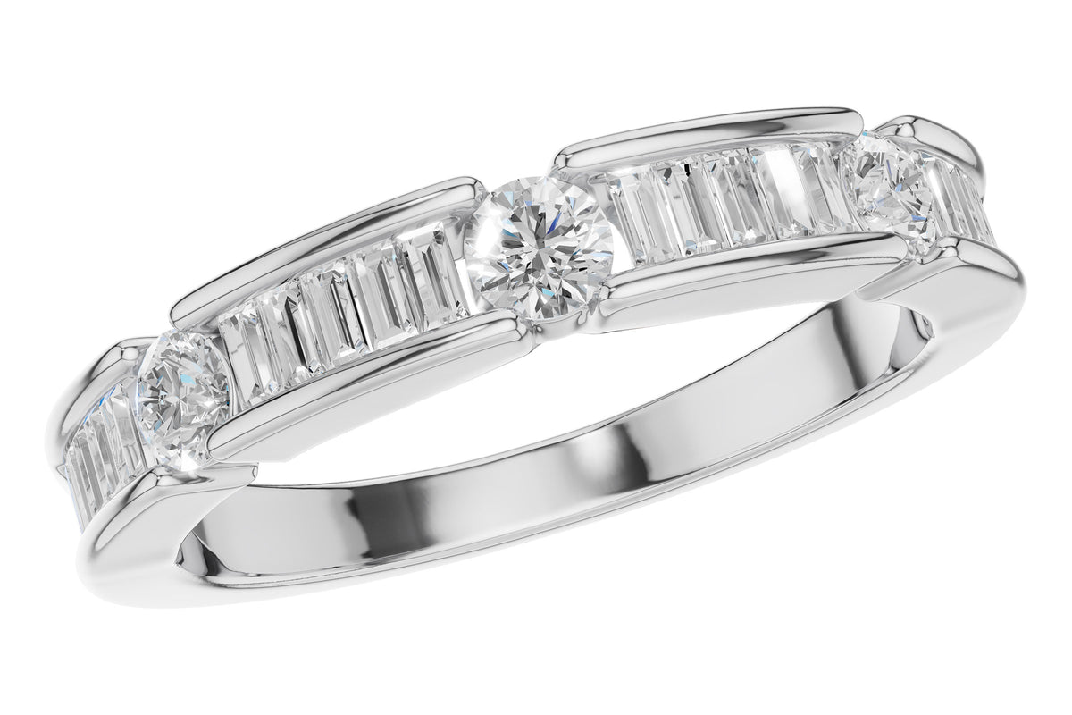 Allison Kaufman Baguette Diamond Wedding Band in 14K White Gold, 0.50 ctw