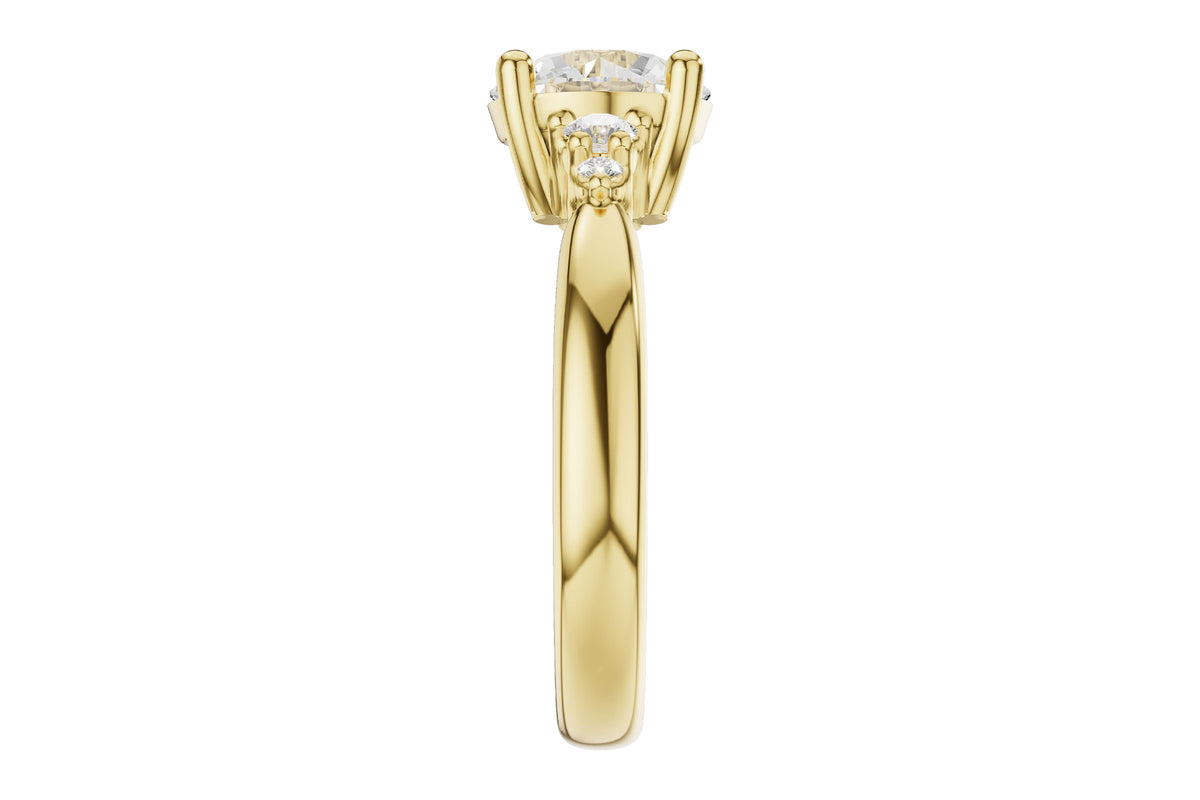 Allison Kaufman Diamond Engagement Ring Semi-Mount in 14K Yellow Gold, 0.16 ctw (L7918), alternate view