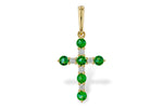 Allison Kaufman Emerald & Diamond Pendant in 14K Yellow Gold, 0.35 ctw