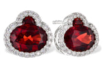 Allison Kaufman Garnet & Diamond Earrings in 14K White Gold, 3.06 ctw