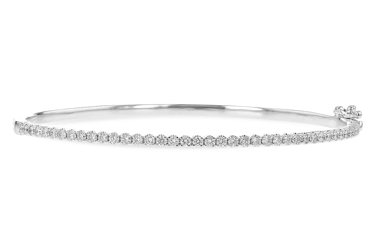 Allison Kaufman Diamond Bangle Bracelet in 14K White Gold, 1.00 ctw (BR82-1)