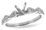 Allison Kaufman Diamond Engagement Ring Semi-Mount in 14K White Gold, 0.21 ctw (L7723)