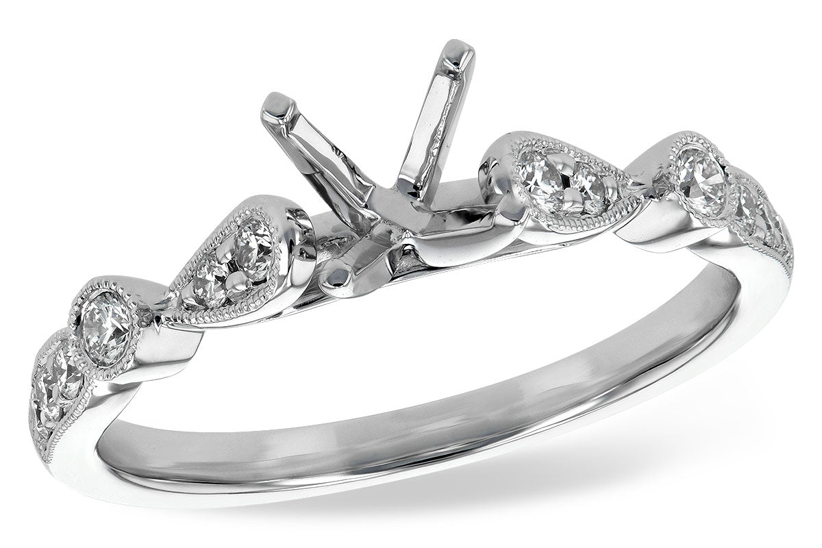 Allison Kaufman Diamond Engagement Ring Semi-Mount in 14K White Gold, 0.21 ctw (L7723)