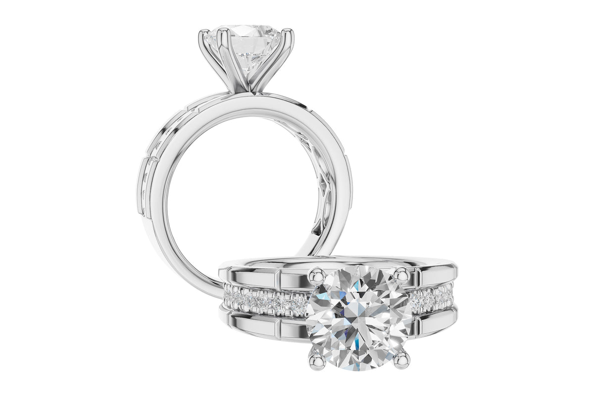 Allison Kaufman Diamond Engagement Ring Semi-Mount in 14K White Gold, 0.27 ctw, alternate view