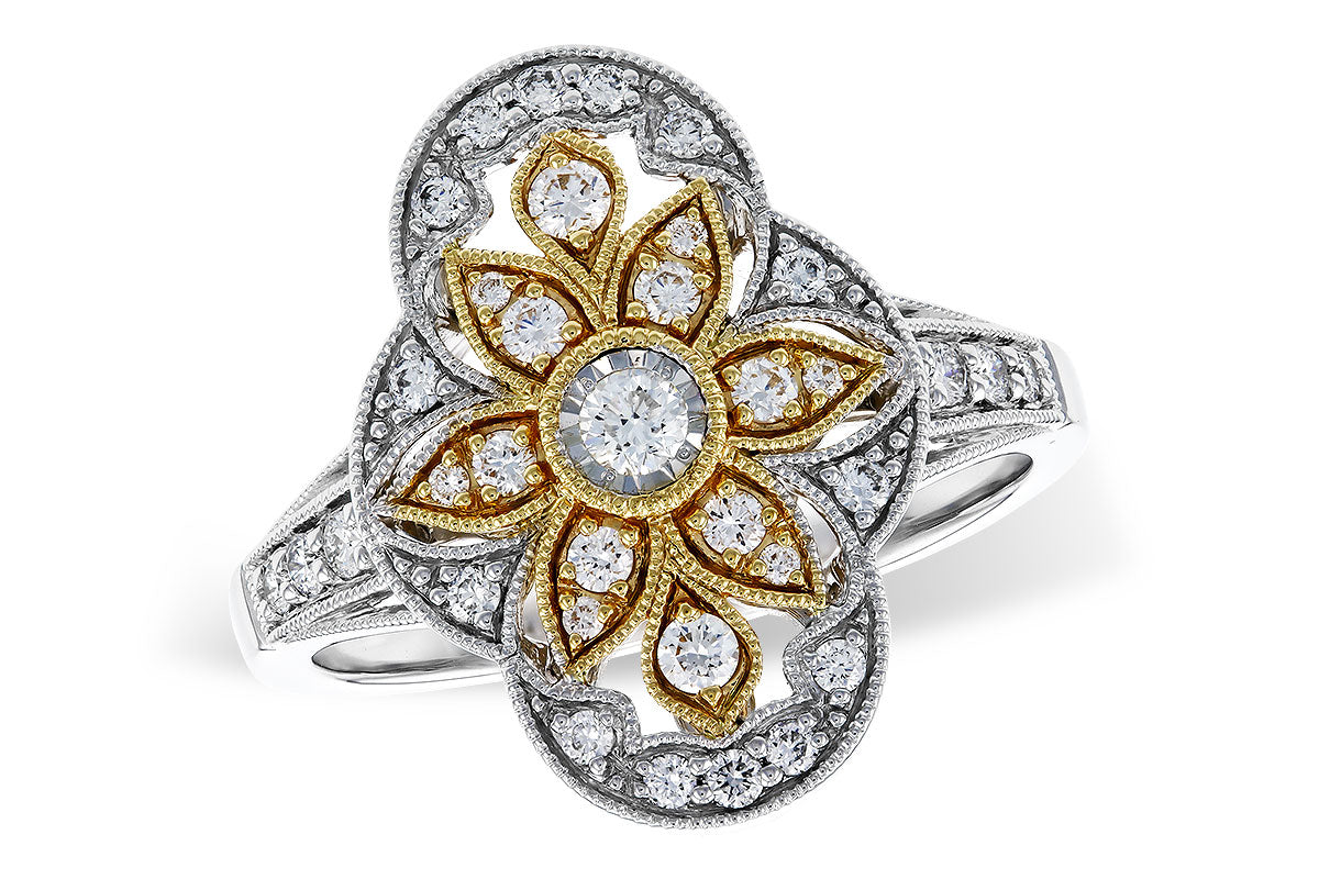 Allison Kaufman Diamond Ring in 14K Yellow & White Gold, 0.40 ctw