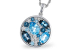 Allison Kaufman Blue Topaz & Diamond Necklace in 14K White Gold, 2.48 ctw