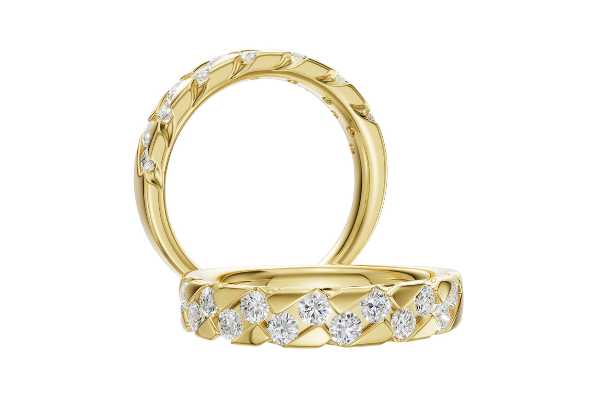Allison Kaufman Diamond Wedding Band in 14K Yellow Gold, 0.66 ctw, alternate view