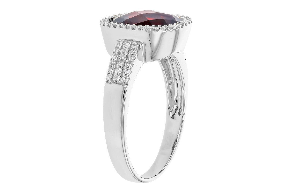 Allison Kaufman Garnet & Diamond Ring in 14K White Gold, 3.43 ctw, alternate view