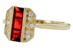 Allison Kaufman Garnet & Diamond Ring in 14K Yellow Gold, 1.25 ctw, alternate view