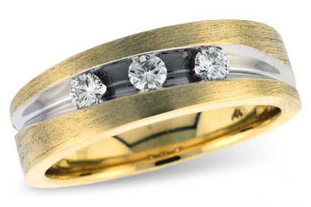 Allison Kaufman Diamond Men's Wedding Band in 14K Yellow Gold, 0.30 ctw