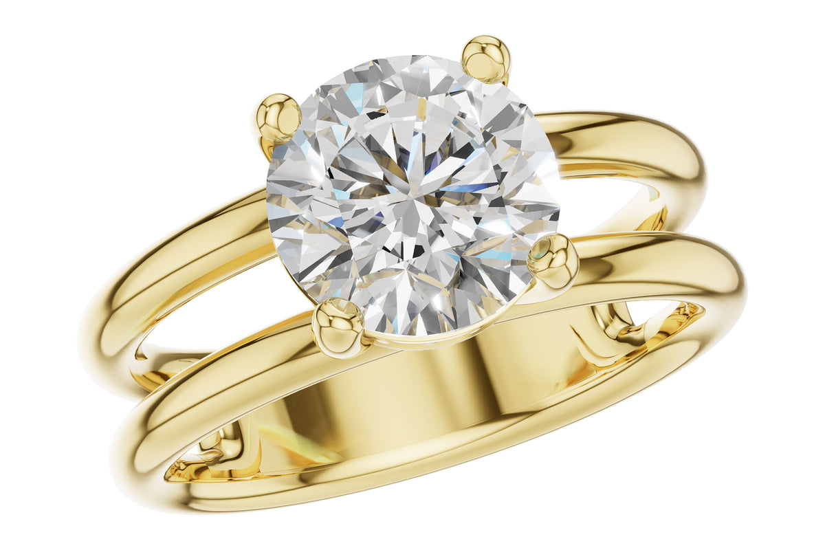 Allison Kaufman Diamond Engagement Ring Semi-Mount in 14K Yellow Gold, 0.06 ctw (L7948)