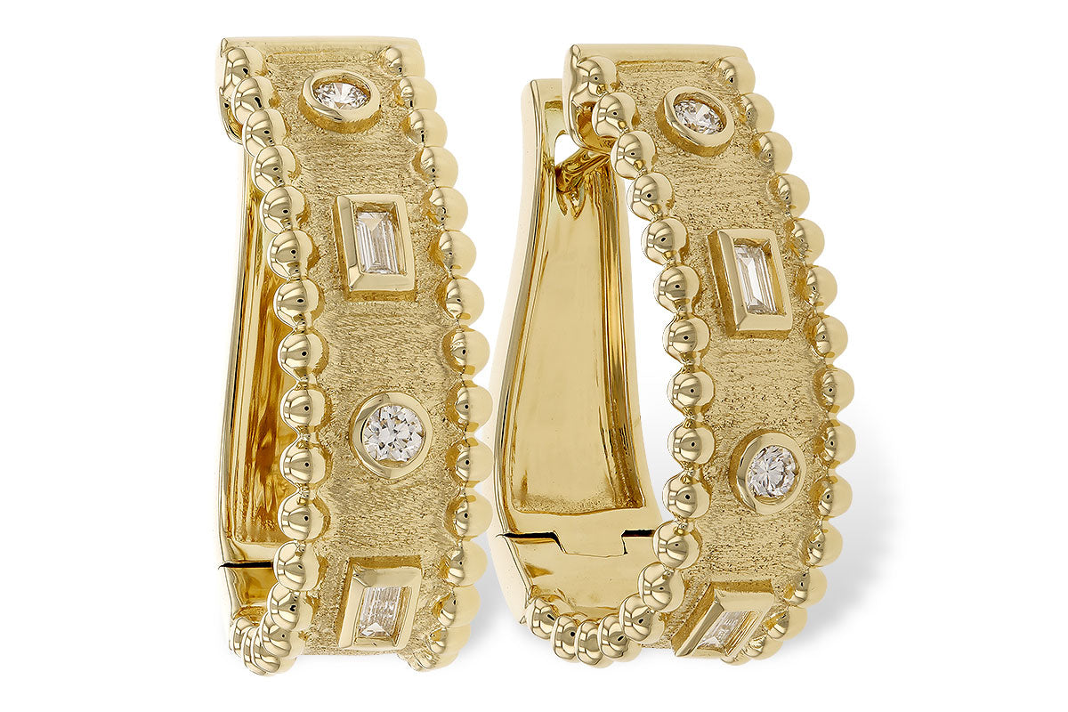 Allison Kaufman Baguette Diamond Earrings in 14K Yellow Gold, 0.18 ctw