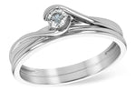 Allison Kaufman Diamond Bridal Set in 14K White Gold, 0.14 ctw