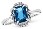 Allison Kaufman London Blue Topaz & Diamond Ring in 14K White Gold, 1.76 ctw