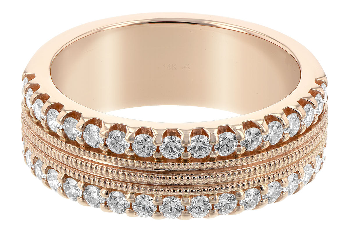 Allison Kaufman Diamond Wedding Band in 14K Rose Gold, 0.68 ctw, alternate view