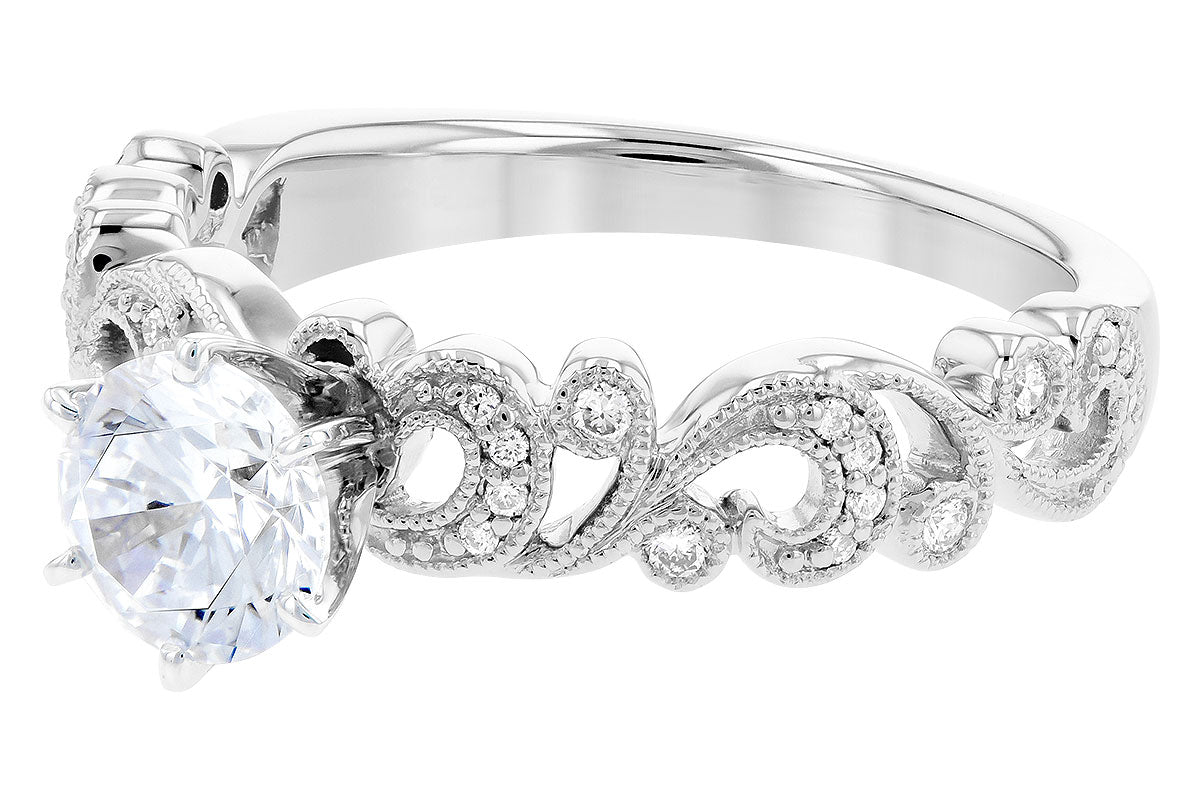 Allison Kaufman Diamond Engagement Ring Semi-Mount in 14K White Gold, 0.12 ctw (L7750), alternate view