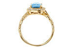 Allison Kaufman Blue Topaz & Diamond Ring in 14K Yellow Gold, 1.88 ctw, alternate view