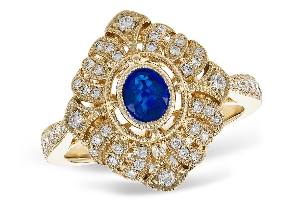 Allison Kaufman Sapphire & Diamond Ring in 14K Yellow Gold, 0.78 ctw