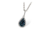Allison Kaufman Blue Diamond Necklace in 14K White Gold, 0.42 ctw