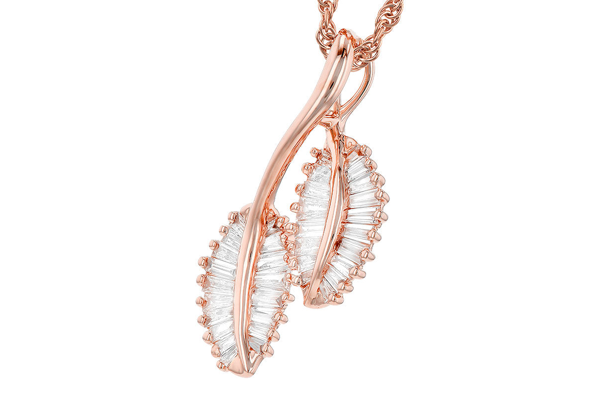 Allison Kaufman Baguette Diamond Necklace in 14K Rose Gold, 0.48 ctw, alternate view