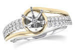 Allison Kaufman Diamond Engagement Ring Semi-Mount in 14K Yellow & White Gold, 0.25 ctw (L7801)