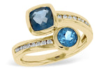 Allison Kaufman Blue Topaz & Diamond Ring in 14K Yellow Gold, 1.70 ctw