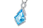 Allison Kaufman Blue Topaz & Diamond Necklace in 14K White Gold, 2.53 ctw, alternate view