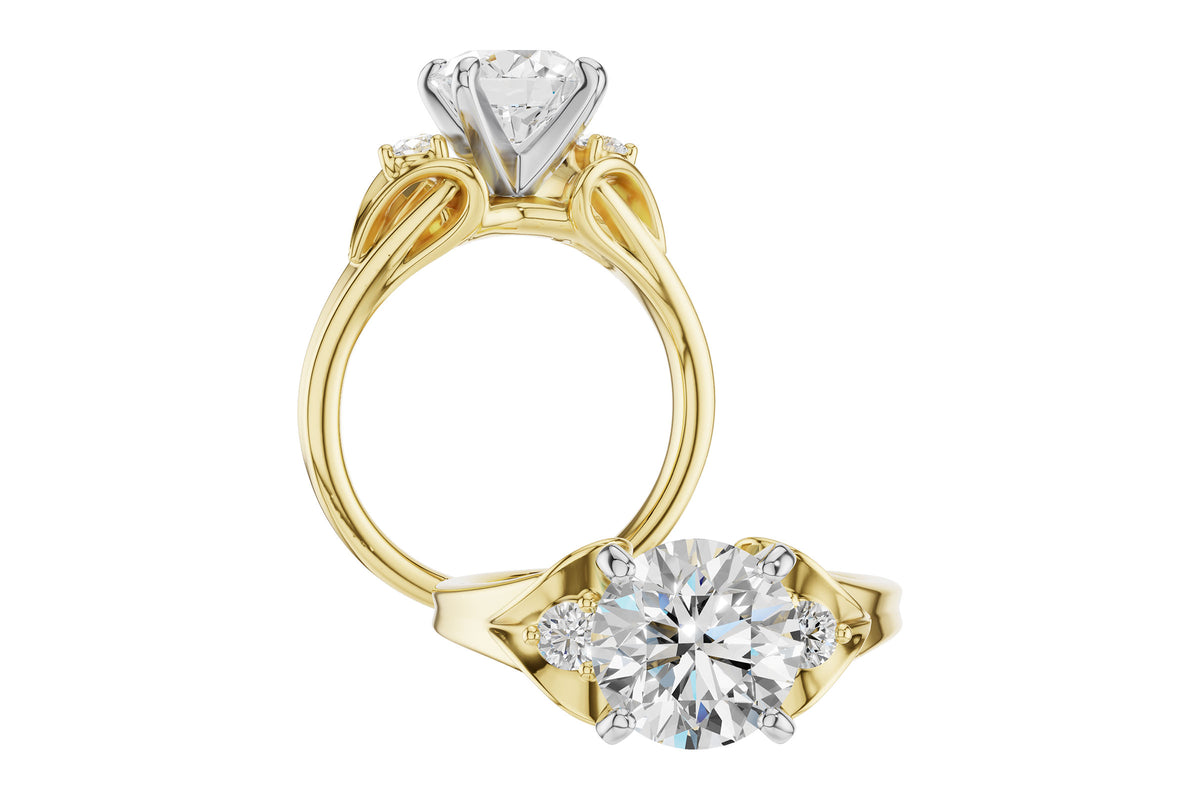 Allison Kaufman Diamond Engagement Ring Semi-Mount in 14K Yellow Gold, 0.16 ctw (L7955), alternate view