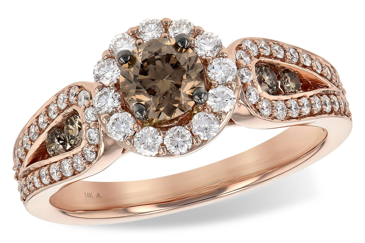 Allison Kaufman Brown Diamond Ring in 14K Rose Gold, 1.16 ctw