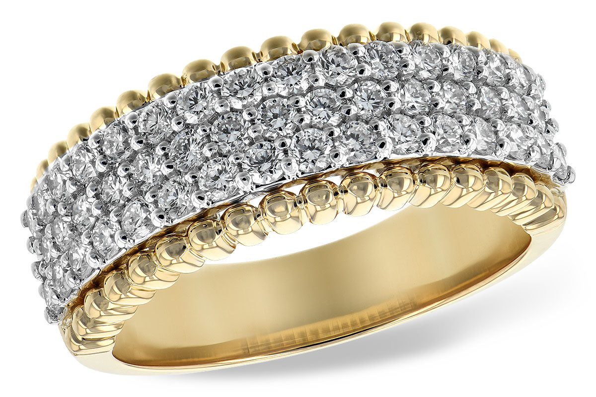 Allison Kaufman Diamond Wedding Band in 14K Yellow & White Gold, 1.00 ctw