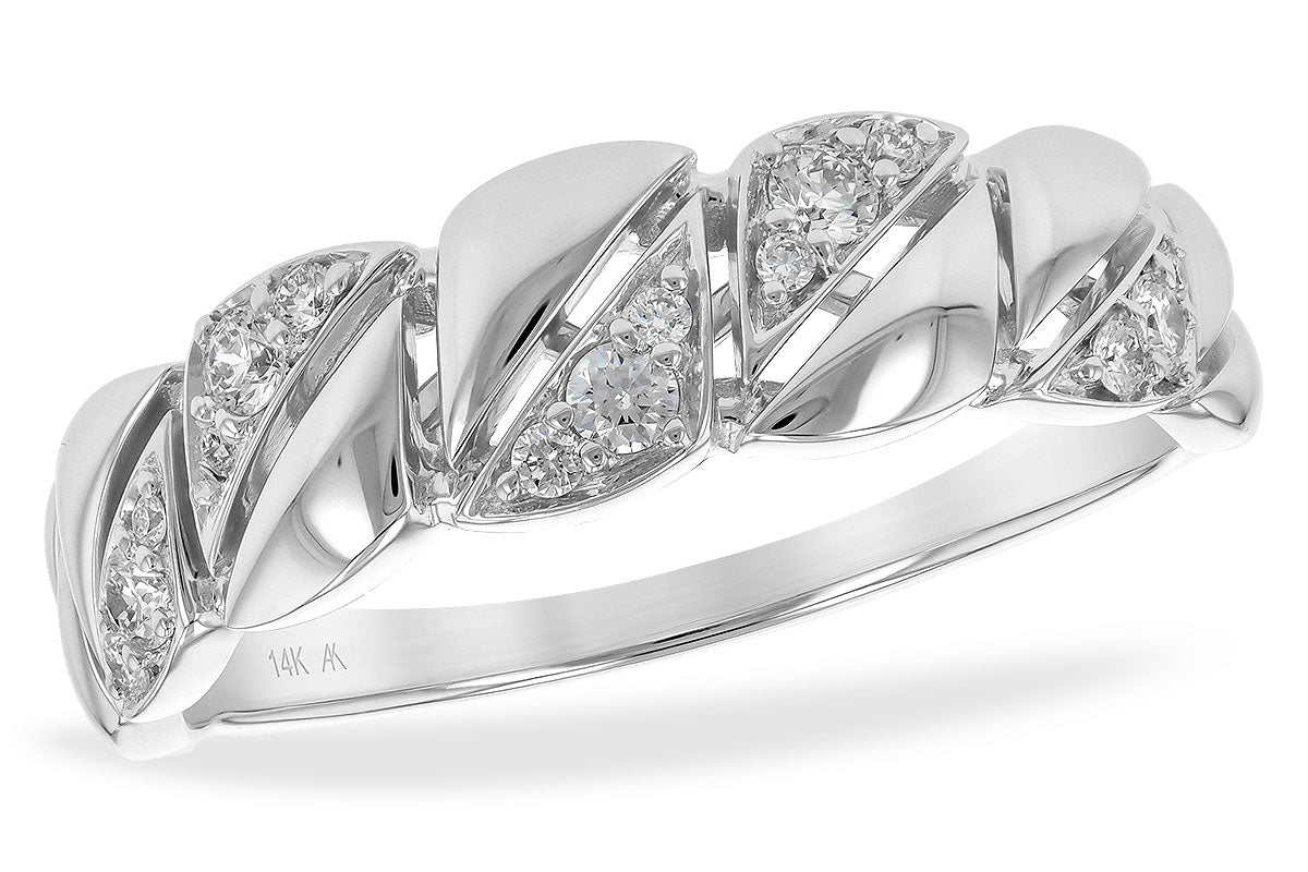 Allison Kaufman Diamond Wedding Band in 14K White Gold, 0.17 ctw (W2312)