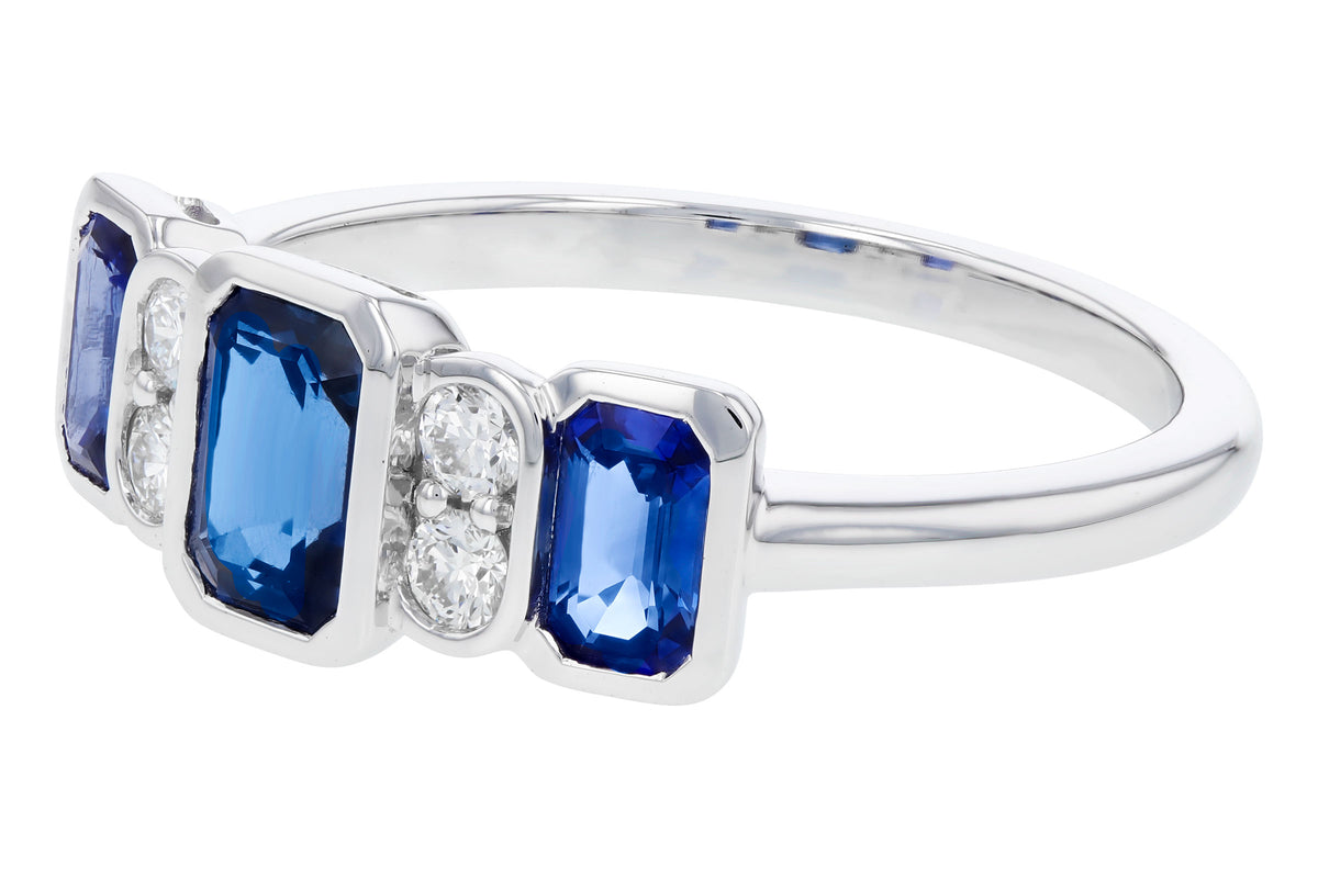 Allison Kaufman Sapphire & Diamond Ring in 14K White Gold, 1.57 ctw, alternate view