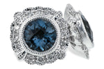 Allison Kaufman Blue Topaz & Diamond Earrings in 14K White Gold, 1.17 ctw