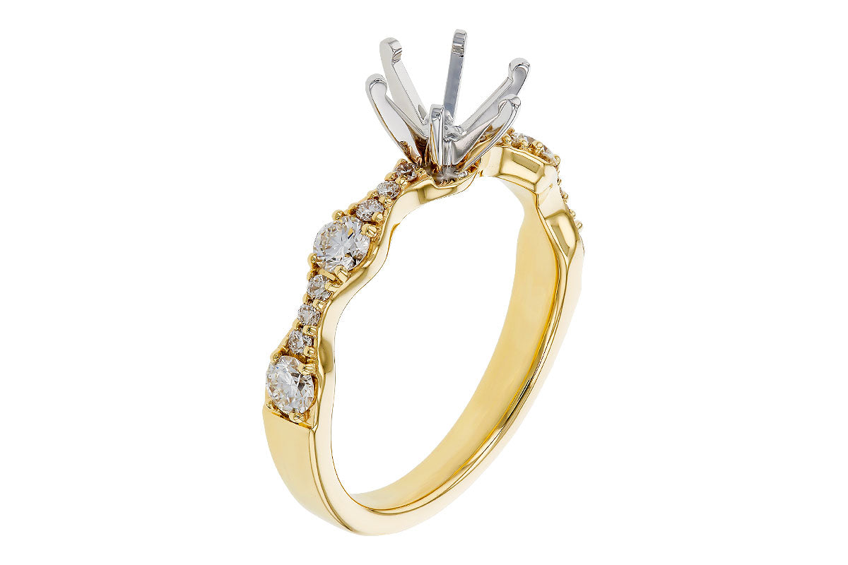 Allison Kaufman Diamond Engagement Ring Semi-Mount in 14K Yellow Gold, 0.50 ctw (L7888), alternate view