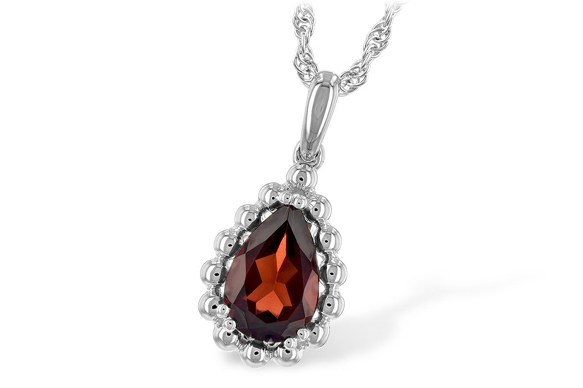 Allison Kaufman Garnet Necklace in 14K White Gold, 1.38 ctw