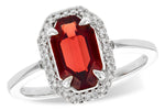 Allison Kaufman Garnet & Diamond Ring in 14K White Gold, 1.75 ctw (D5775)